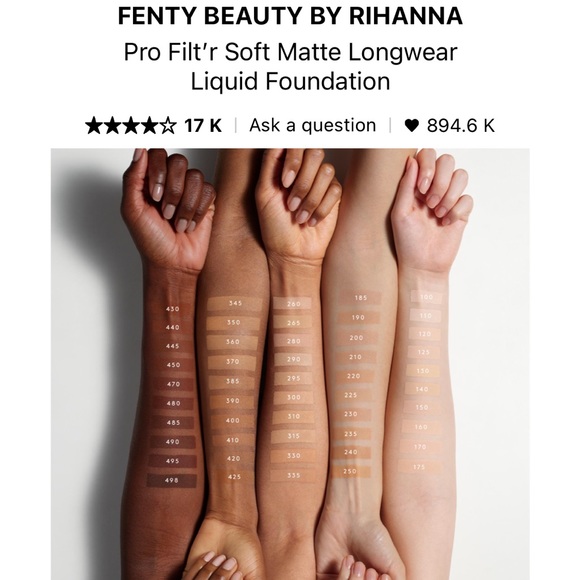 🆕 Fenty Pro Filt’r Soft Matte Longwear Liquid Foundation - Picture 5 of 8